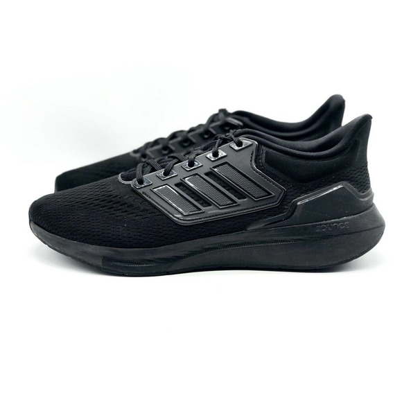 Adidas Men's EQ21 Run Athletic Sneaker Black Trainer Running Gym Training H00521 - Picture 3 of 7